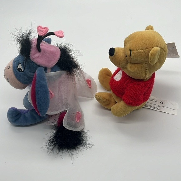 NWT Disney Valentines Plush Winnie Pooh Red Sweater + Love Bug Eeyore Stuffed - Picture 6 of 16